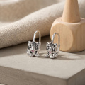 wholesale 925 Sterling Silver Cute Tiger Cub Drop Earrings Platinum Plated Animal Jewelry-0-1