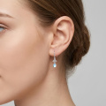 wholesale 925 Sterling Silver Platinum Plated Celtic Trinity Knot Moonstone Drop Earrings-0-3