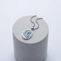 wholesale 925 Sterling Silver Saint Patrick Oval Pendant Necklace-0-2