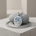 wholesale 925 Sterling Silver Saint Patrick Oval Pendant Necklace-0-2