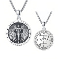 wholesale 925 Sterling Silver Saint Michael Protect Us Medal Pendant Necklace Oxidized Finish-0-0