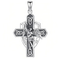 wholesale 925 Sterling Silver St Michael The Archangel Celtic Cross Charm Pendant-0-0