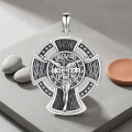 wholesale 925 Sterling Silver Celtic Cross Jesus Crucifix Pendant Necklace For Men Women-0-2