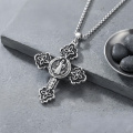 wholesale 925 Sterling Silver Cross Pendant Necklace Wholesale With Saint Benedict Design-0-3
