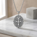 wholesale 925 Sterling Silver Saint Benedict Medal Pendant Necklace-0-2
