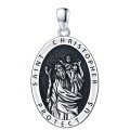wholesale 925 Sterling Silver Saint Christopher Protector Pendant-0-0