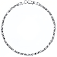 wholesale 925 Sterling Silver Rope Chain Bracelet-8.0 Inches 2MM
