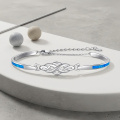 wholesale 925 Sterling Silver Celtic Knot Bracelet With Blue Inlay-0-2