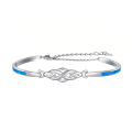 wholesale 925 Sterling Silver Celtic Knot Bracelet With Blue Inlay-0-0