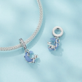 wholesale S925 silver night-glow moon cat pendant charm beads bracelet jewelry-0-1