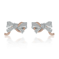wholesale Sterling Silver S925 Bow Jewelry Set Earrings Ring Necklace Bracelet (4-piece)-0-1