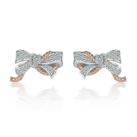 wholesale Sterling Silver S925 Bow Jewelry Set Earrings Ring Necklace Bracelet (4-piece)-undefined