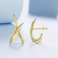 wholesale S925 Sterling Silver Trendy Line Letter Earring Wholesale Fashion Earring-0-5