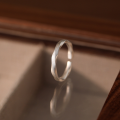 wholesale S925 Sterling Silver Minimalist Frosted Textured Twist Pattern Adjustable Niche Couple Rings-0-3