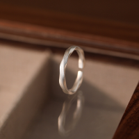 wholesale S925 Sterling Silver Minimalist Frosted Textured Twist Pattern Adjustable Niche Couple Rings-Women's Adjustable opening