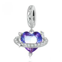 wholesale "S925 sterling silver heart-shaped beads, love series, DIY jewelry charms."-undefined