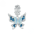 wholesale 925 Sterling Silver Blue Flower Butterfly Hot Air Balloon Cubic Zirconia Dangle Charms For Bracelets-0-1