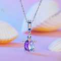 wholesale 925 Sterling Silver Colorful Zircon Cute Sea Turtle Pendant Ocean Turtle Charm Beads-0-2