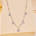 wholesale S925 Silver 1ct Shining Moissanite Clavicle Chain Necklace Light Luxury-0-1