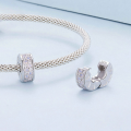 wholesale 925 Sterling Silver Opal Cubic Zirconia Heart Round Charm Bead For Bracelet-0-3