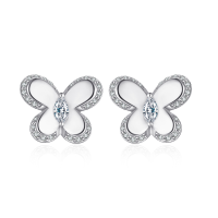wholesale Sterling Silver 925 Butterfly Jewelry Set Earrings Ring Necklace 4-piece-undefined