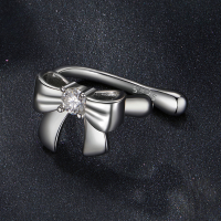 wholesale 925 Sterling Silver Bow Stud Earrings With Cubic Zirconia For Women-undefined