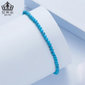 wholesale 925 Sterling Silver Turquoise Beaded Anklet For Women-0-4
