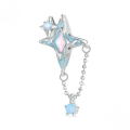 wholesale 925 Sterling Silver Blue Enamel Opal Star Dangle Charm With Cubic Zirconia For Bracelet-0-5
