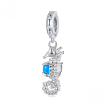 wholesale 925 Sterling Silver Blue Opal Starfish Dangle Charm With Cubic Zirconia For Bracelet-0-4