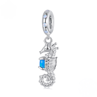 wholesale Metal S925 Silver Summer Ocean Turtle Starfish Bead Mixed Charm Set-undefined