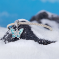 wholesale S925 Silver Plated White Gold Snowflake Butterfly Bracelet Pendant Beads-0-2