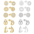wholesale 925 Sterling Silver New Classic Minimalist Round C-shape Zircon Stud Earrings, Korean Style-0-0