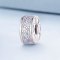 wholesale 925 Sterling Silver Opal Cubic Zirconia Heart Round Charm Bead For Bracelet-0-1