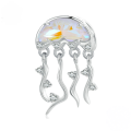 wholesale 925 Sterling Silver Opal Mermaid Tail Dangle Charm With Cubic Zirconia For Bracelet-0-4