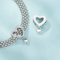 wholesale S925 sterling silver heart-shaped bead bracelet charm, eternal heart love positioning clasp-0-3