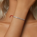 wholesale Sterling silver, red woven lucky bracelet, cubic zirconia, adjustable, minimalist, women-0-2