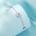 wholesale 925 Sterling Silver Paw Print White Opal Cubic Zirconia Bracelet For Women-0-2
