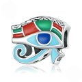 wholesale S925 sterling silver demon eye bead bracelet with colorful oil-filled eye charms-0-0