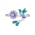 wholesale S925 sterling silver spring bird flower necklace ring earring set for women-0-0