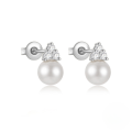 wholesale S925 Sterling Silver Star Moon Pearl Moonstone Zircon Inlaid Stud Earrings,-0-8