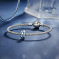 wholesale Sterling Silver S925 Magic Heart Spacer Bead Bracelet with Silicone Beads-0-1
