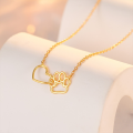 wholesale S925 Sterling Silver Heart And Cat Paw Pendant Necklace, Cross-border Hot Sale, European And American Style, Ins Fashion Jewelry-0-3