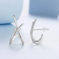wholesale S925 Sterling Silver Trendy Line Letter Earring Wholesale Fashion Earring-0-4