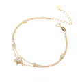 wholesale S925 Sterling Silver Double Layer Bracelet, Star Zircon Rhinestone, Wholesale Light Luxury-0-0