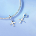 wholesale Sterling silver mini airplane charm bead for bracelet jewelry making-0-2