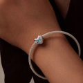wholesale 925 Sterling Silver Blue Heart Charm Created Opal Cubic Zirconia Beads For Bracelet-0-3