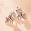 wholesale Silver plated mini flower earrings, Korean style, S925 pure silver, for women-0-2