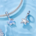 wholesale 925 Sterling Silver Blue Opal Starfish Dangle Charm With Cubic Zirconia For Bracelet-0-3