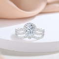 wholesale S925 Sterling Silver Ring With Pear-shaped Cubic Zirconia Stone-0-1