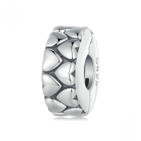 wholesale 925 silver platinum-plated heart positioning clasp charm bead bracelet-undefined
